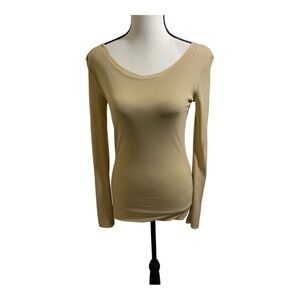 Beulah top long sleeve beige size Small/Medium.